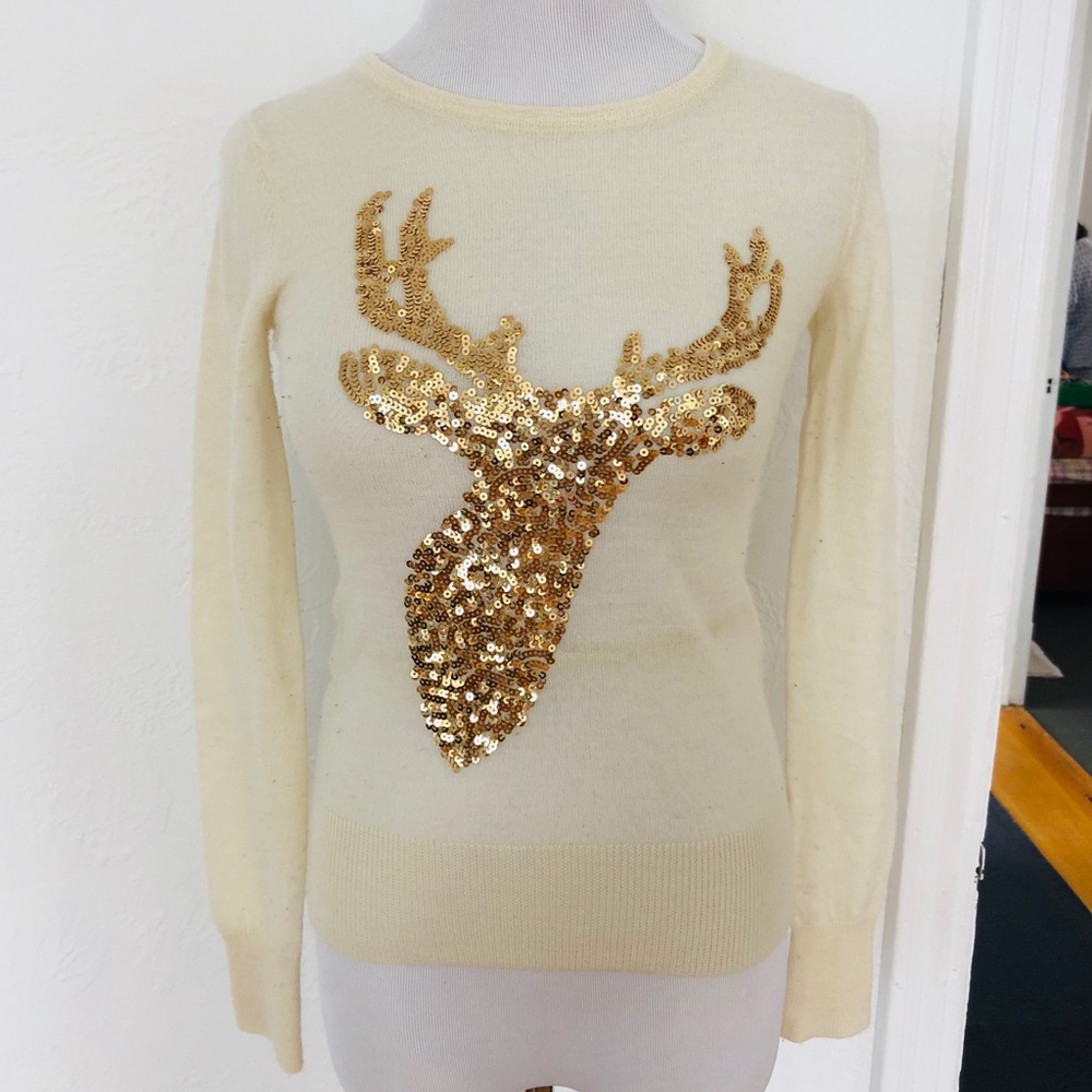 French Connection Gold Sequins Sweater